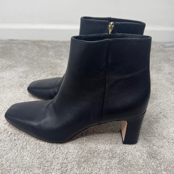 J. McLaughlin Gloria Black Leather Ankle Boots Classic Silhouette - Picture 5 of 7